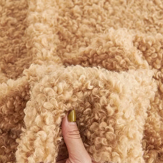Caramel Boucle Fabric - Plush Faux Cashmere
