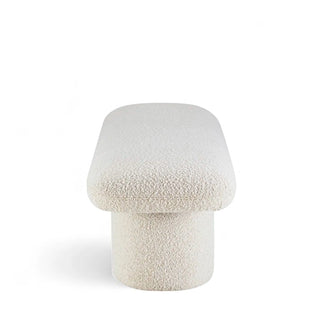 Side profile of Harmony Pillar Bench highlighting sculptural silhouette