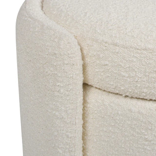 Close-up of ivory boucle fabric texture