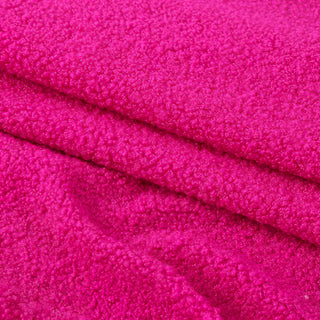 Pink Textured Boucle Fabric - Plush Polyester Blend