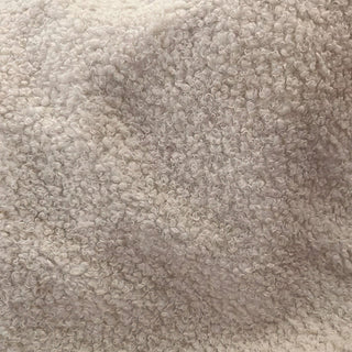 Beige Boucle Fabric - 100% Polyester Plush Texture