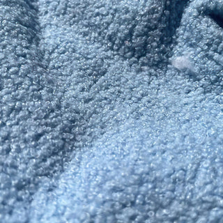 Blue Boucle Fabric - 100% Polyester Plush Texture
