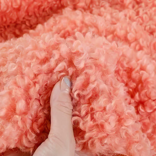 Coral Boucle Fabric - Plush Faux Cashmere