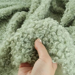 Sage Green Luxury Sheepfold Fabric - Plush Faux Cashmere