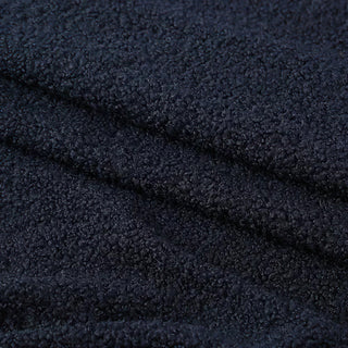 Navy Blue Boucle Fabric - Plush Polyester Blend