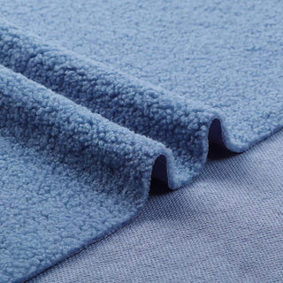Navy Blue Boucle Fabric - 100% Polyester Plush Texture