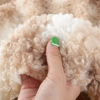Oatmeal Boucle Fabric - Plush Faux Cashmere