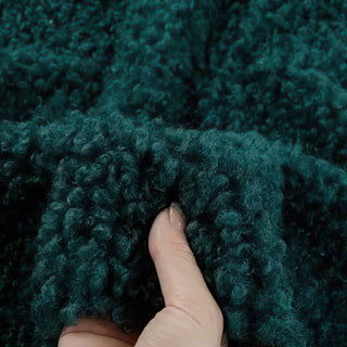 Teal Boucle Fabric - Plush Faux Cashmere