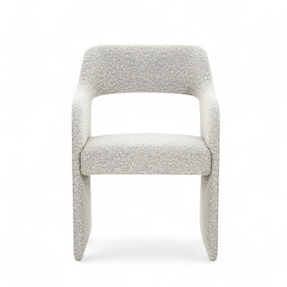 Front view of Aria Sculptural Chair highlighting open lumbar design