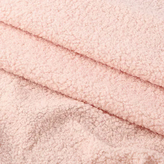 Blush Pink Boucle Fabric - Plush Polyester Blend