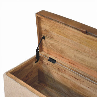 Wooden storage box with a lid on a white background