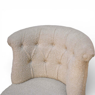 Decorative bench with curved ends and wooden legs on a white background