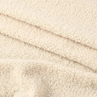 Ivory Cream Boucle Fabric - Plush Polyester Blend