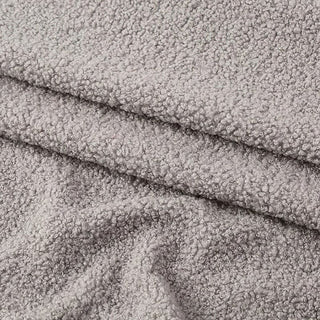 Dove Grey Boucle Fabric - Plush Polyester Blend