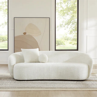 Curved Boucle Sofa - Cloud Cascade Design