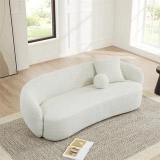 Curved Boucle Sofa - Cloud Cascade Design