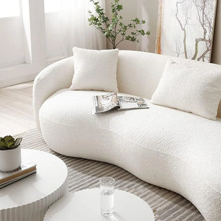 Curved Boucle Sofa - Premium Luxury Design