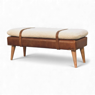 Bouclé Bench Cream Buffalo Leather Strap