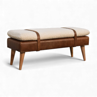 Bouclé Bench Cream Buffalo Leather Strap