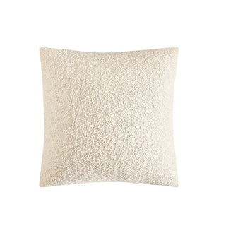 Mainstays square boucle pillow cover in ivory showing rich textured surface against white background