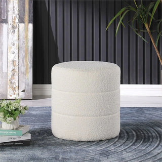 Marina Channel Ottoman styled in contemporary living space with area rug