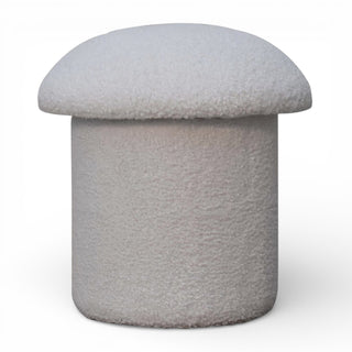 Gray mushroom-shaped ottoman on a white background