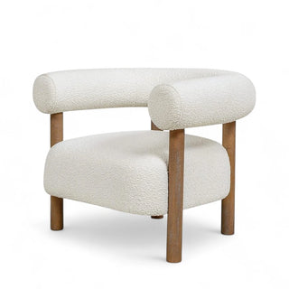 Another view of Oslo Barrel Accent Chair highlighting wooden legs