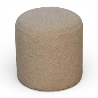 Beige pouf on a white background