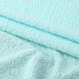 Aqua Blue Boucle Fabric - Plush Polyester Blend