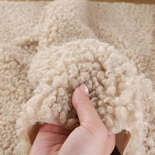 Beige Boucle Fabric | Plush Faux Cashmere