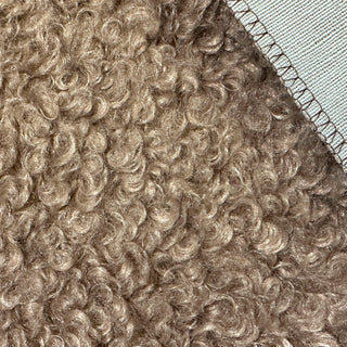 Beige Boucle Fabric | 100% Polyester Plush Texture