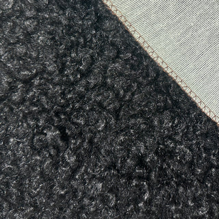 Black Boucle Fabric | 100% Polyester Plush Texture