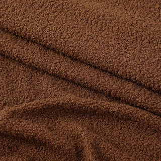 Rich Chocolate Brown Boucle Textile - Plush Polyester Blend