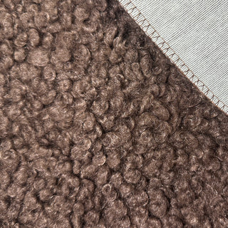 Taupe Boucle Fabric | 100% Polyester Plush Texture