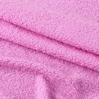 Bubblegum Pink Boucle Fabric - Plush Polyester Blend