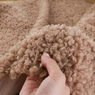 Camel Boucle Fabric | Plush Faux Cashmere