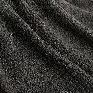 Charcoal Black Boucle Fabric | Elastic Plush Texture