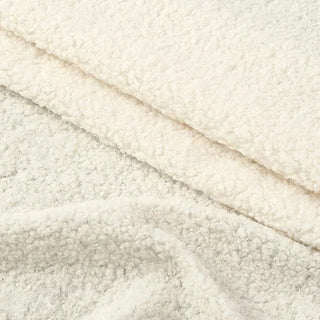 Cream Boucle Fabric - Plush Polyester Blend