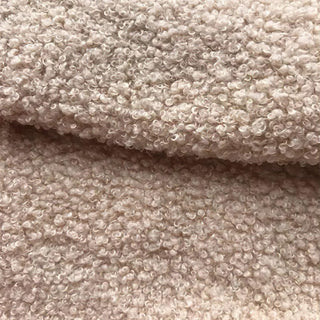 Cream Boucle Fabric | 100% Polyester Plush Texture