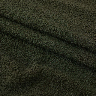 Forest Green Boucle Fabric | Elastic Plush Texture