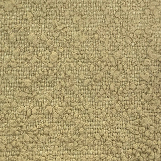 Close-up of gold tweed fabric featuring warm metallic woven pattern.