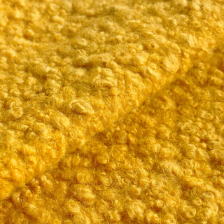 Golden Yellow Boucle Fabric | Anti-Pilling Wool Blend