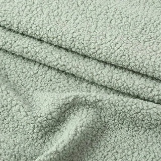 Sage Green Boucle Fabric - Plush Polyester Blend