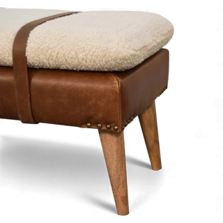 Bouclé Bench Cream Buffalo Leather Strap