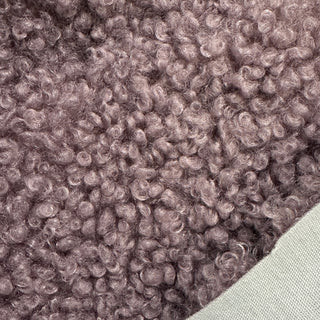 Mauve Boucle Fabric | 100% Polyester Plush Texture