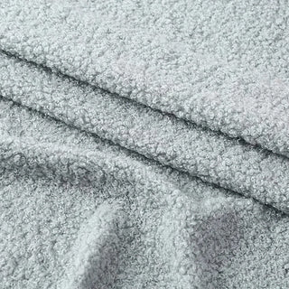 Misty Grey Boucle Fabric - Plush Polyester Blend