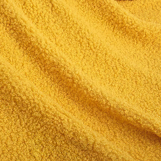 Mustard Yellow Boucle Fabric | Elastic Plush Texture