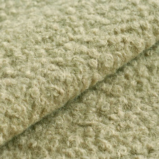 Olive Green Boucle Fabric | Anti-Pilling Wool Blend