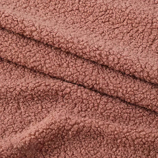 Terracotta Boucle Fabric - Plush Polyester Blend