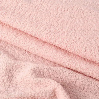 Pale Blush Boucle Fabric - Plush Polyester Blend